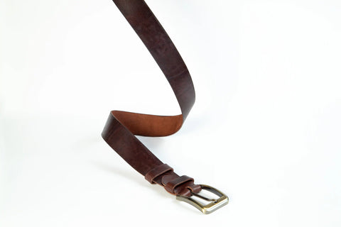 Raffaele Leather Casual Belt in Brown [LC]