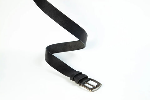 Raffaele Leather Casual Belt in Black [LC]