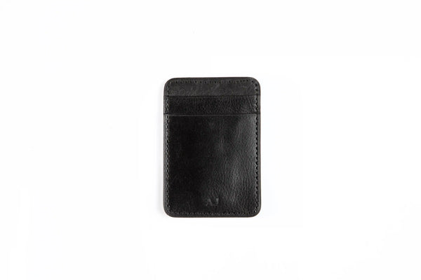 Leighton Leather cardholder wallet in Black [LC]