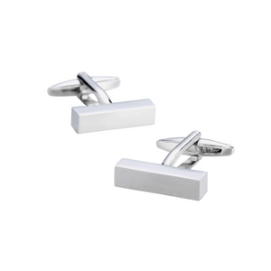 Classic Rectangular Bar Silver cufflinks