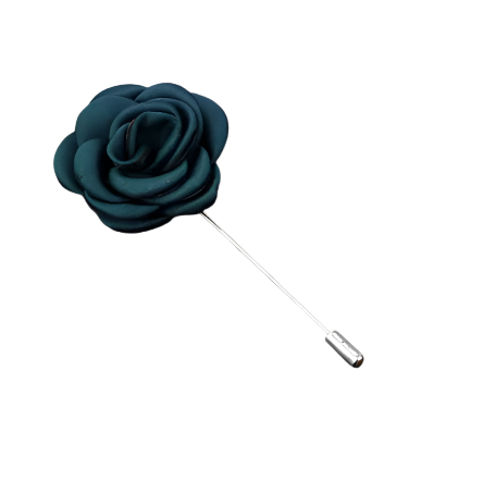 Green Satin Flower Lapel Pin