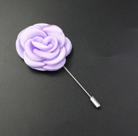 Lilac Satin Flower Lapel Pin