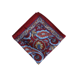 Paisley 12 Maroon Pocket Square