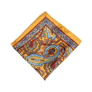 Paisley 14 Yellow Pocket Square