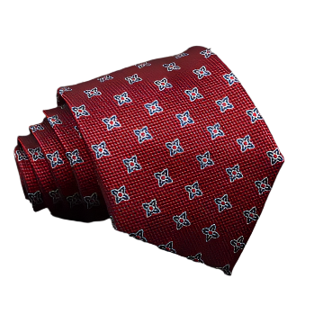 Red & Blue Floral Regular Tie