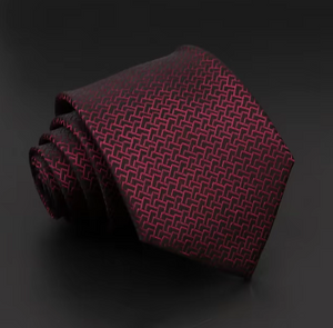 Wine Red Embossed Regular Tie