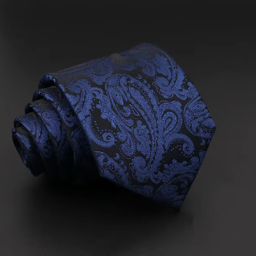 Blue & Black Paisley Regular Tie