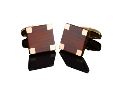 Golden Edge Wooden Cufflinks