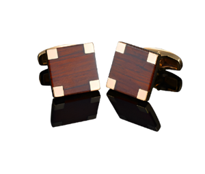 Golden Edge Wooden Cufflinks