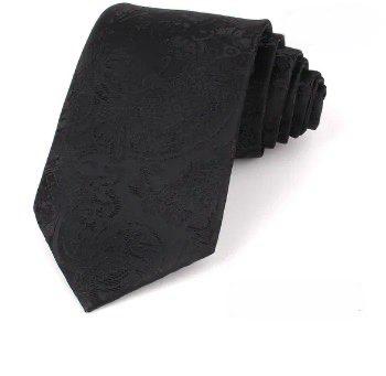 Subtle Leaves Black Regular Tie
