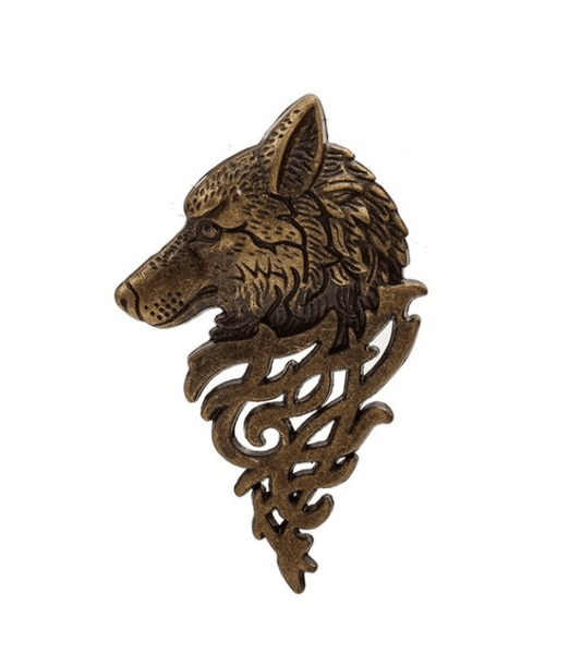 Antique Gold Game of Thrones Wolf Lapel Pin - AJ