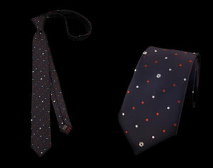 "The Odd Spots" Skinny Tie (Dark Blue) - AJ