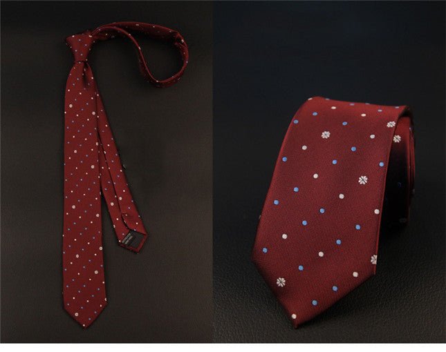 "The Odd Spots" Skinny Tie (Dark Red) - AJ