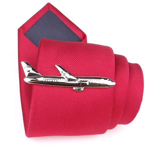 Gold Airplane Tie Clip