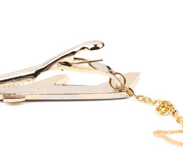 Gold Airplane Tie Clip