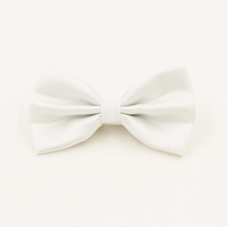 White Textured Bow Tie