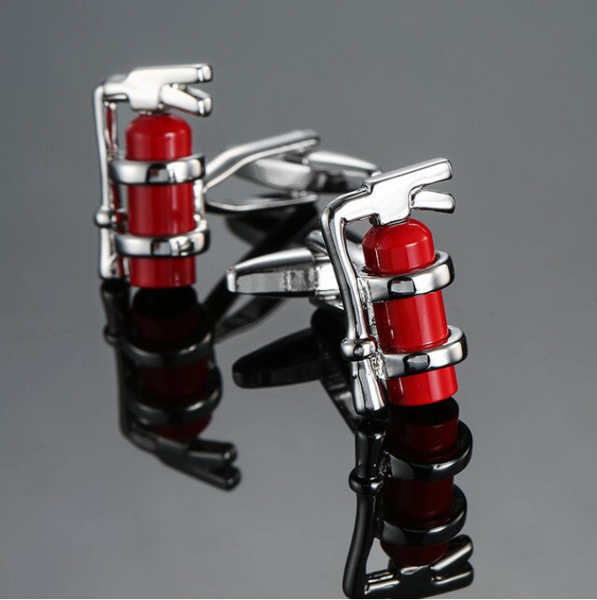 Fire Extinguisher Cufflinks