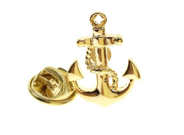 Gold Anchor Lapel Pin