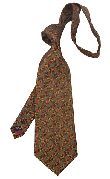 Classic African Leaf Pattern Green Vintage Regular Tie