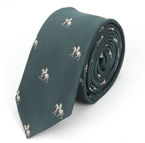 Polo Player Emerald Green Skinny Tie